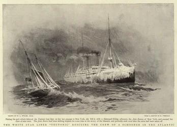 Il transatlantico White Star Teutonic che salva l